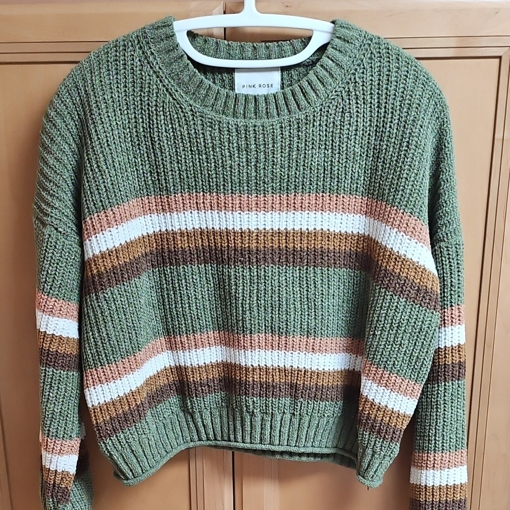 Pink Rose Cozy Crop Sweater